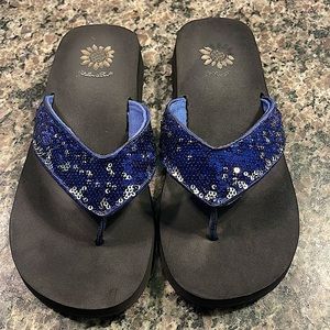 Sequin Color Changing Yellow Box Sandals